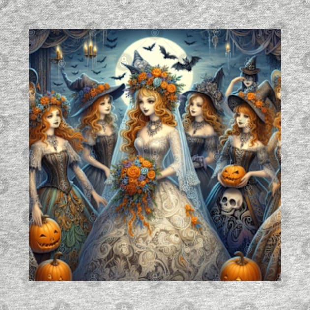 Halloween Bride and Bridesmaids by EverBride